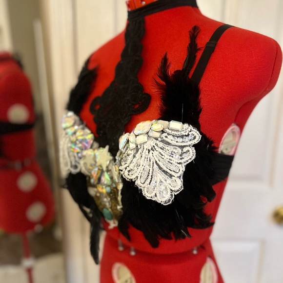 Custom Handmade One of a Kind Rave Party Festival Bra - Picture 11 of 14